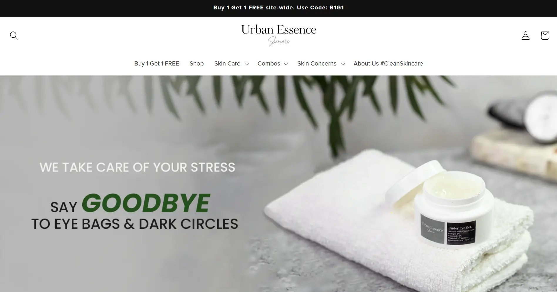 Urban Essence Skincare and Beauty Brand Website